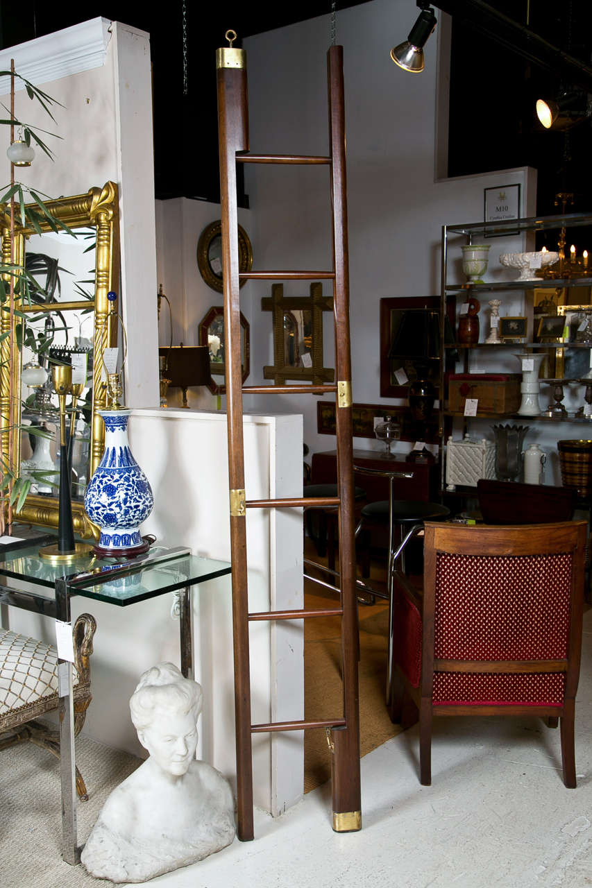 Edwardian Mahogany and Brass Library Pole Ladder circa 1900

104.5 H when closed