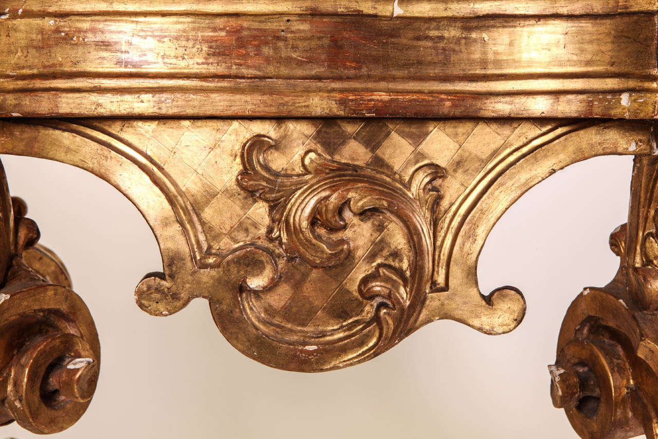 Baroque A Fine North Italian 18th Century Giltwood Console Table