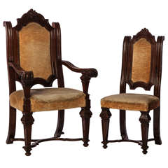 A Set Of Italian 6 Chairs And 2 Armchairs 1