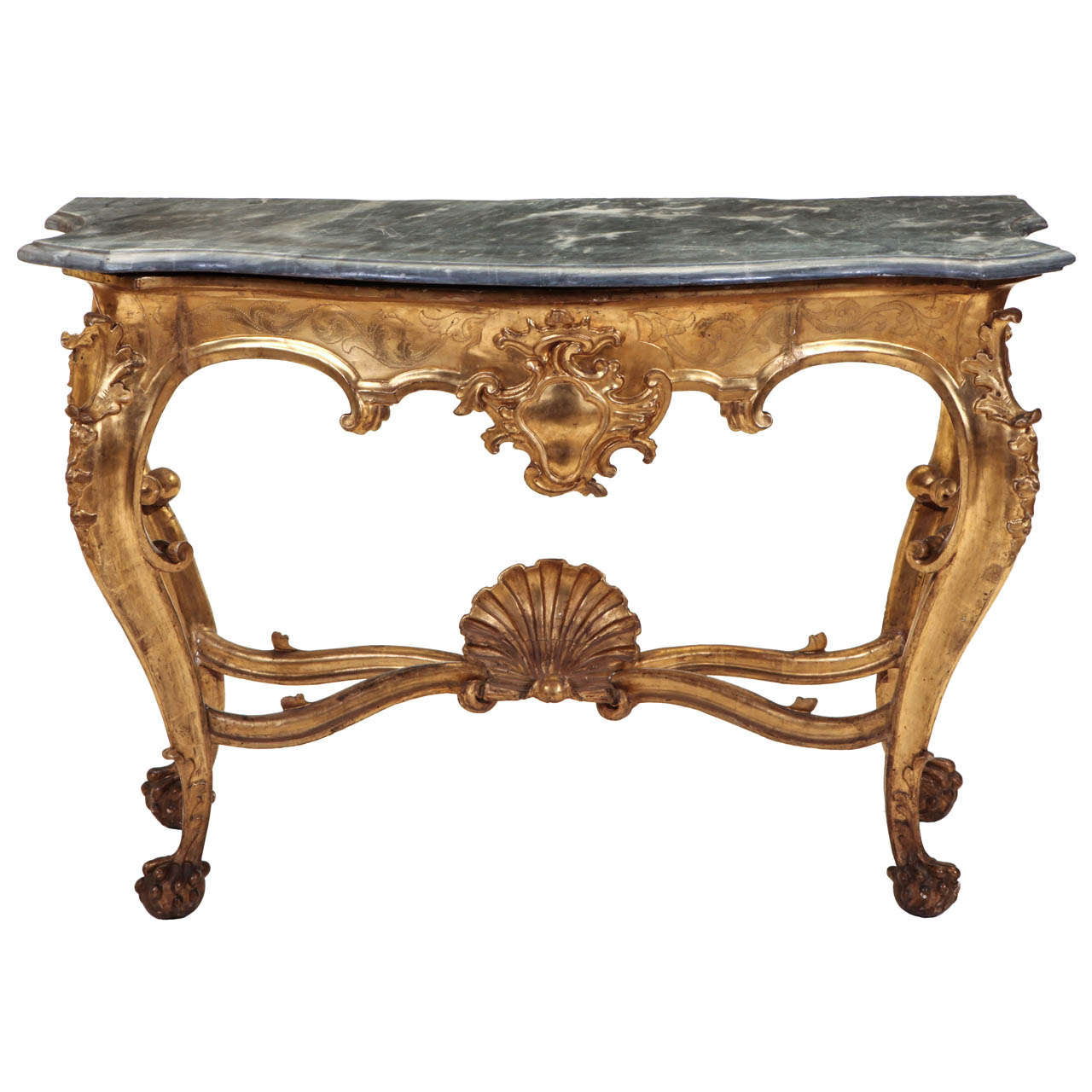 Fine Italian, 19th Century, Giltwood Console Table at 1stDibs