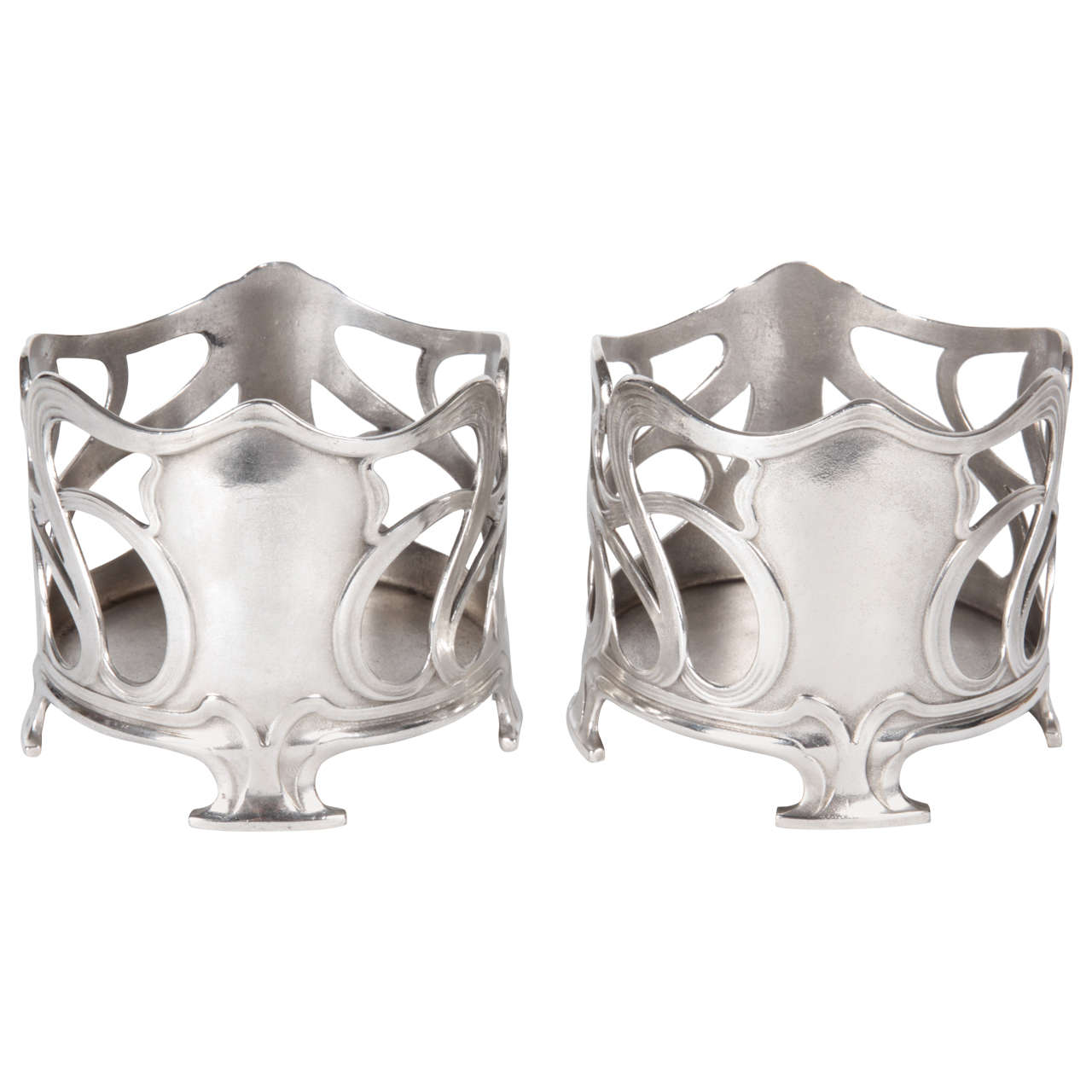 Art Nouveau / WMF Germany Jugendstil wine bottle holders c. 1900