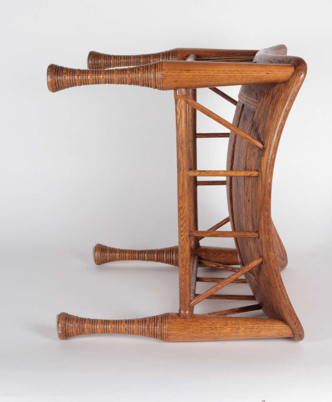 Liberty & Co. /Leonard Wyburd Egyptian Revival Oak Thebes Stool, circa 1890-1895 In Excellent Condition For Sale In New York, NY