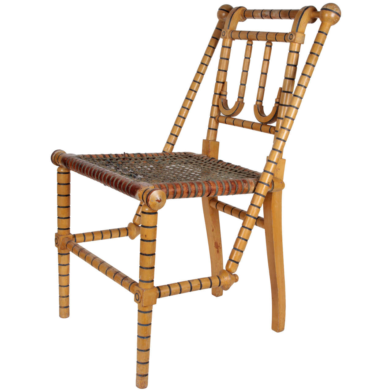 George Jakob Hunzinger New York 19th Century Rare Painted Chair 1876 For Sale