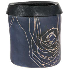 Luke Lietzke Large Glazed Hand Thrown Stoneware Floor Vase c.1955