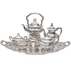 Antique Gorham Sterling Silver Chantilly Grand Tea And Coffee Set