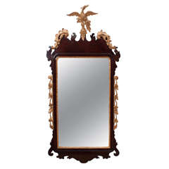English George III Mahogany Parcel Gilt Mirror