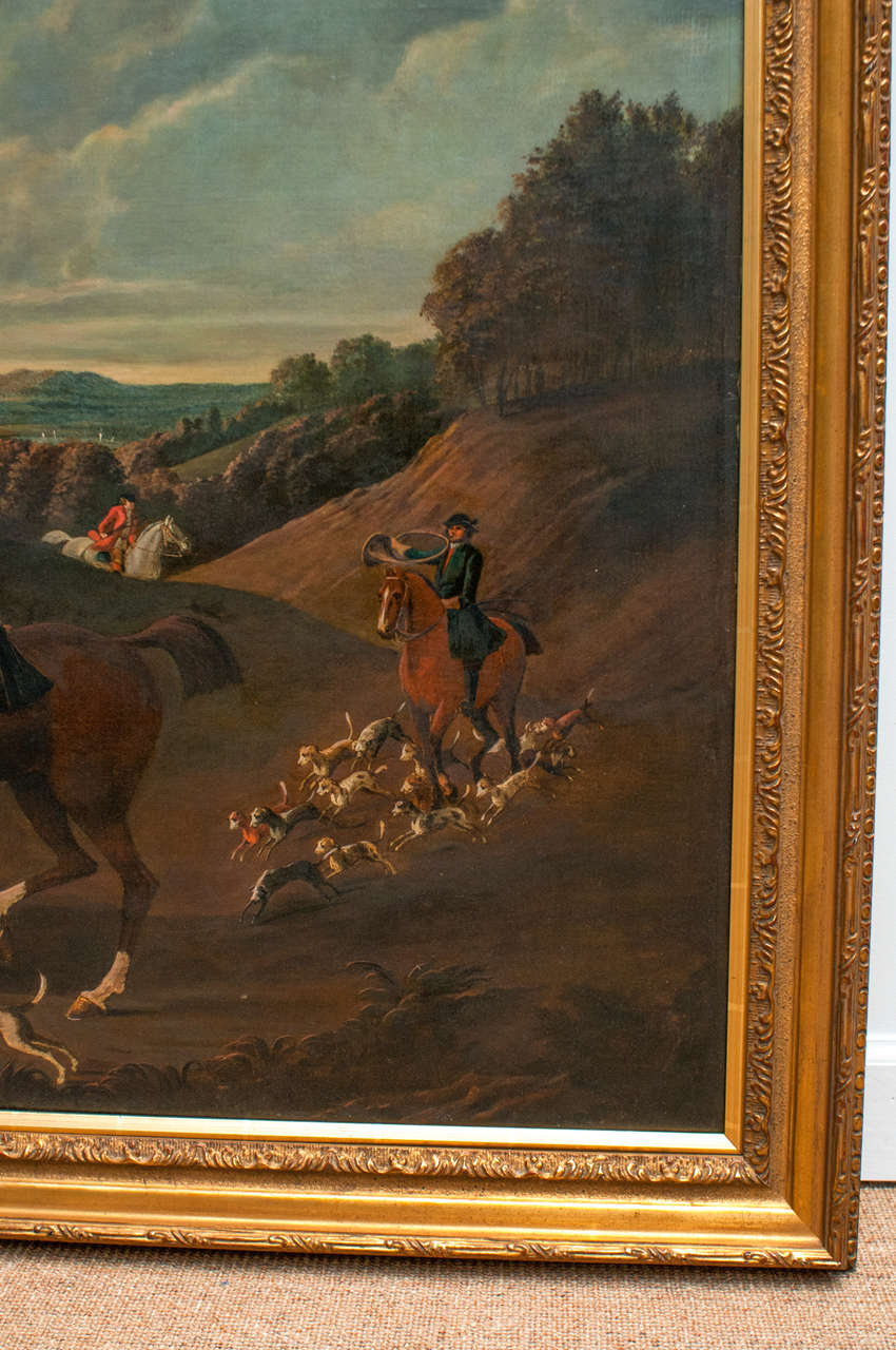 Paint Early 19th Century German School Hunting  Scene For Sale