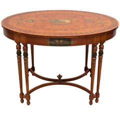 Edwardian Painted Satinwood Center Table