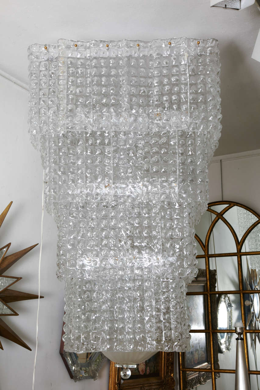 Chandelier in Murano glass, square form.