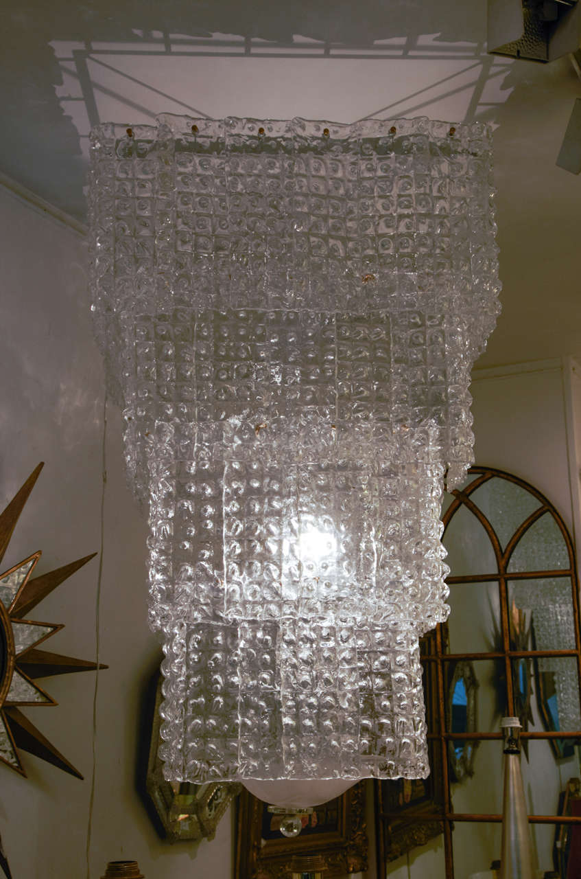 square glass chandelier
