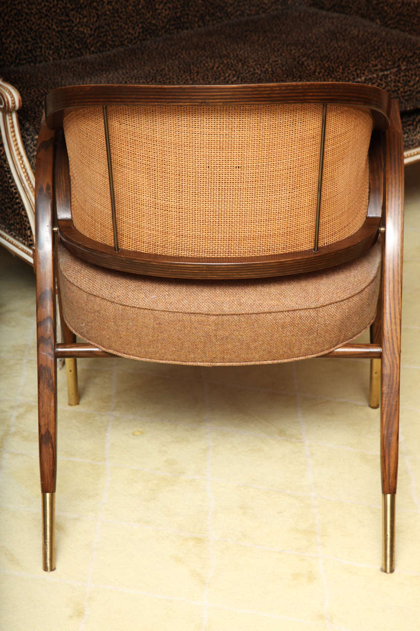Mid-20th Century Wormley Caned Armchairs