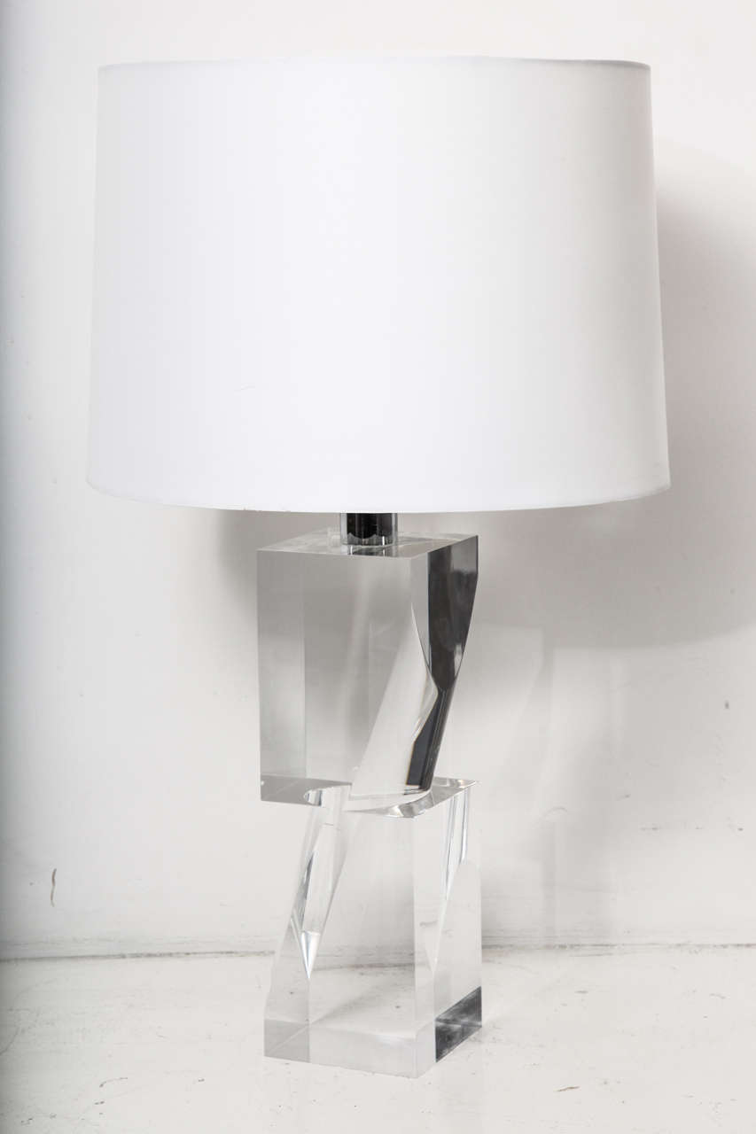 Carved Lucite Table Lamp at 1stdibs