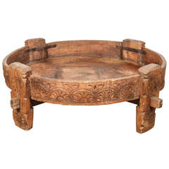 Vintage Moroccan Wooden Tribal Table