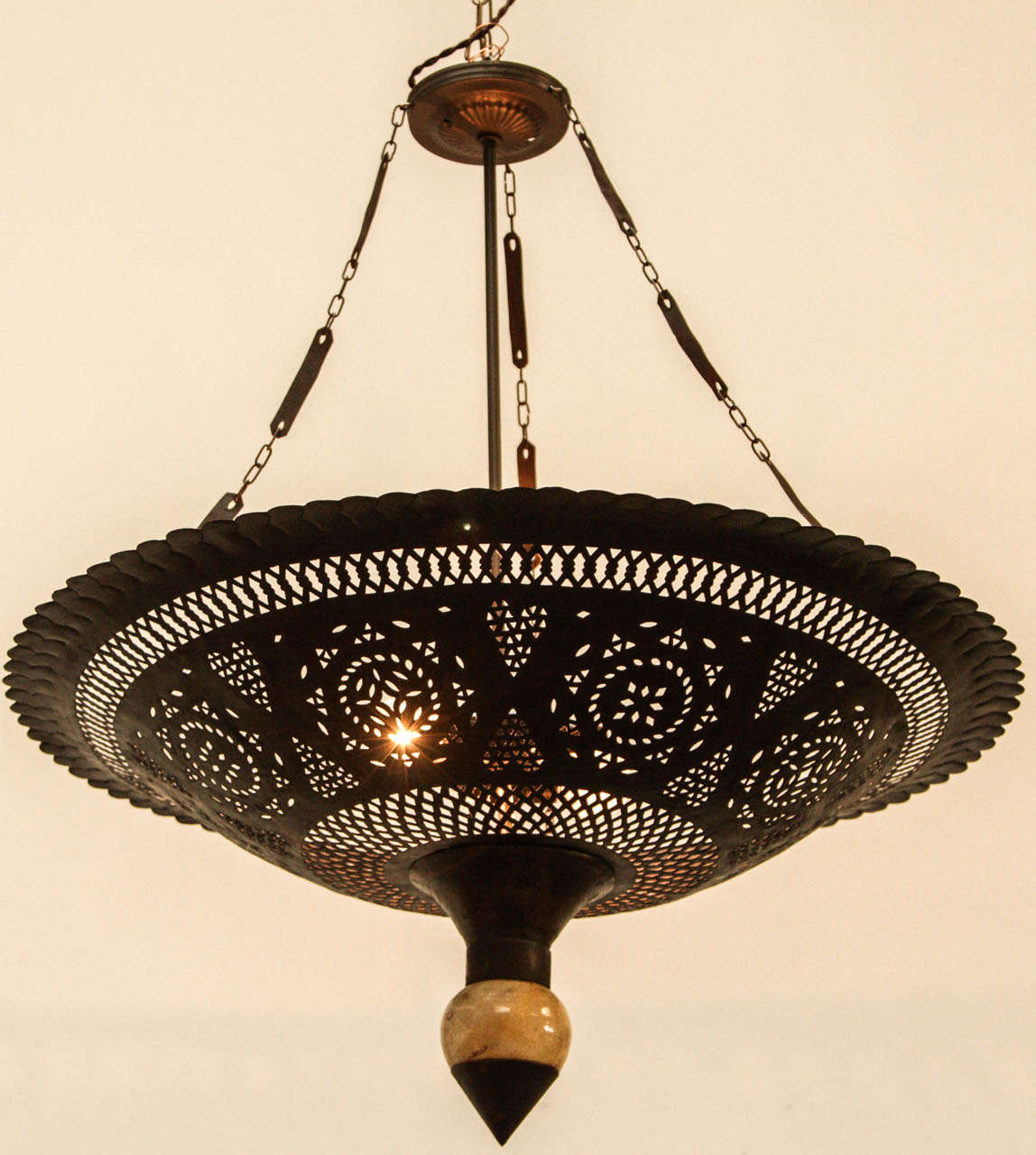 Moroccan Hanging Metal Chandelier at 1stDibs