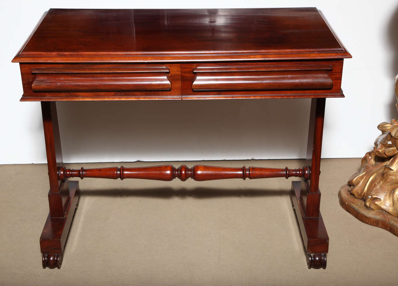 Mid 19th Century English, Mahogany Console with Two Drawers