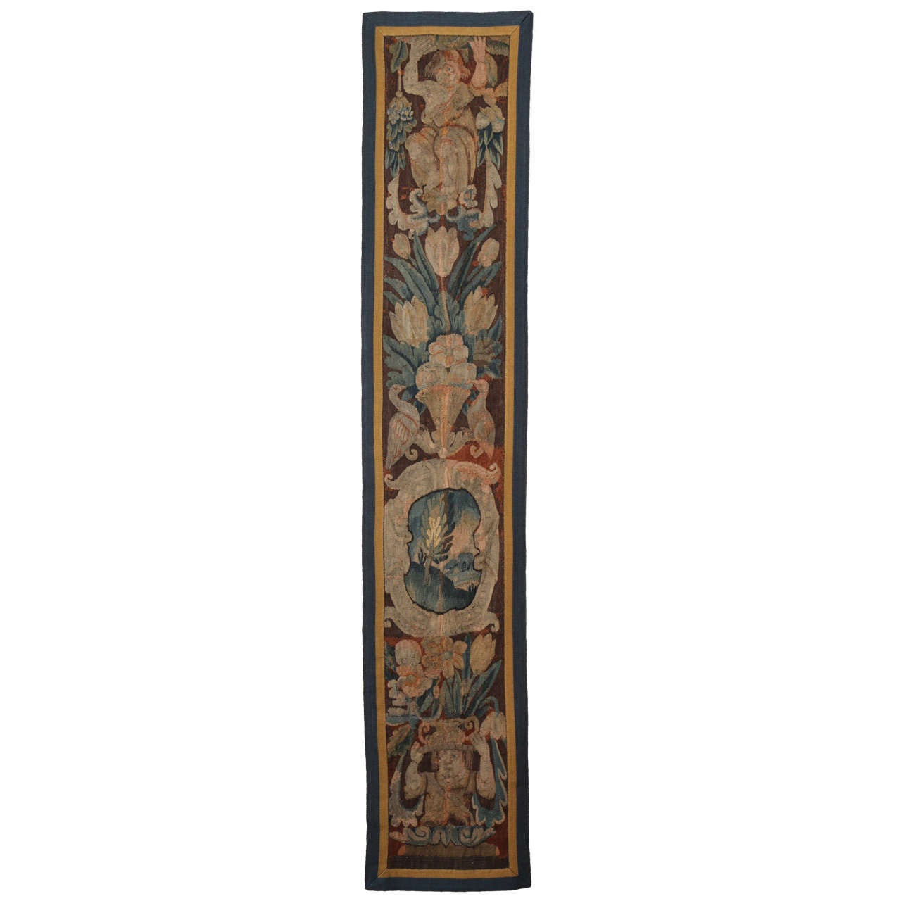 19th Century Continental, Tapestry Fragment For Sale