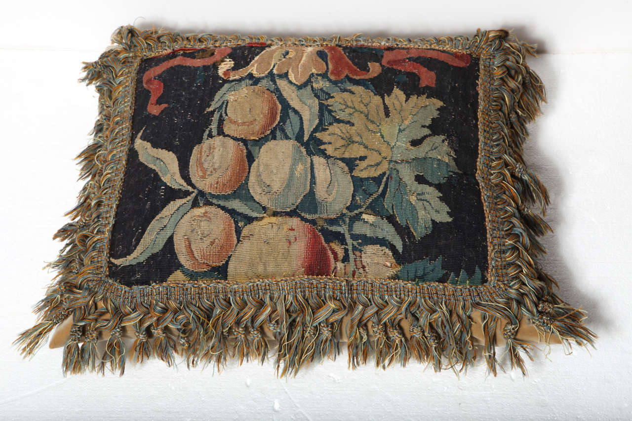 18th Century Brussels Tapestry Fragment Pillow