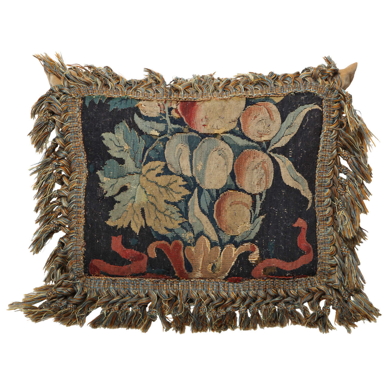 18th Century Brussels Tapestry Fragment Cushion For Sale