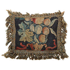 18th Century Brussels Tapestry Fragment Cushion 1