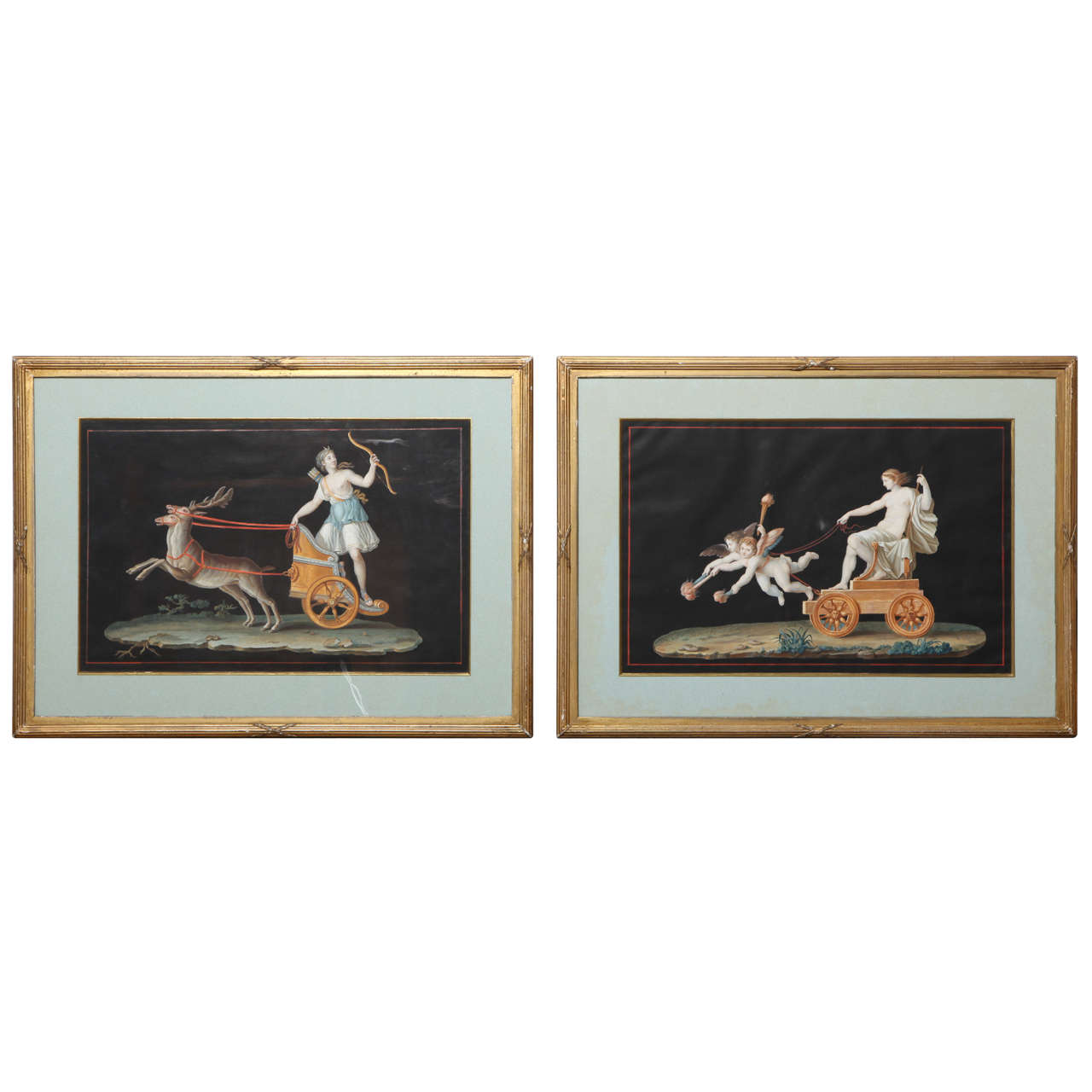 Pair of 19th Century Gouache For Sale