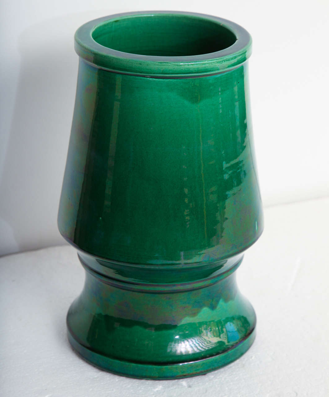 A deep green Japanese Awaji vase, circa 1910.