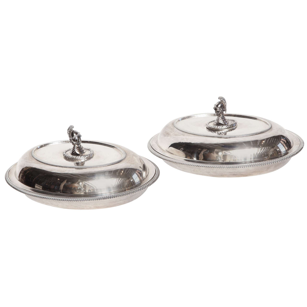 Pair of Early 19th Century George III Silver Dishes For Sale