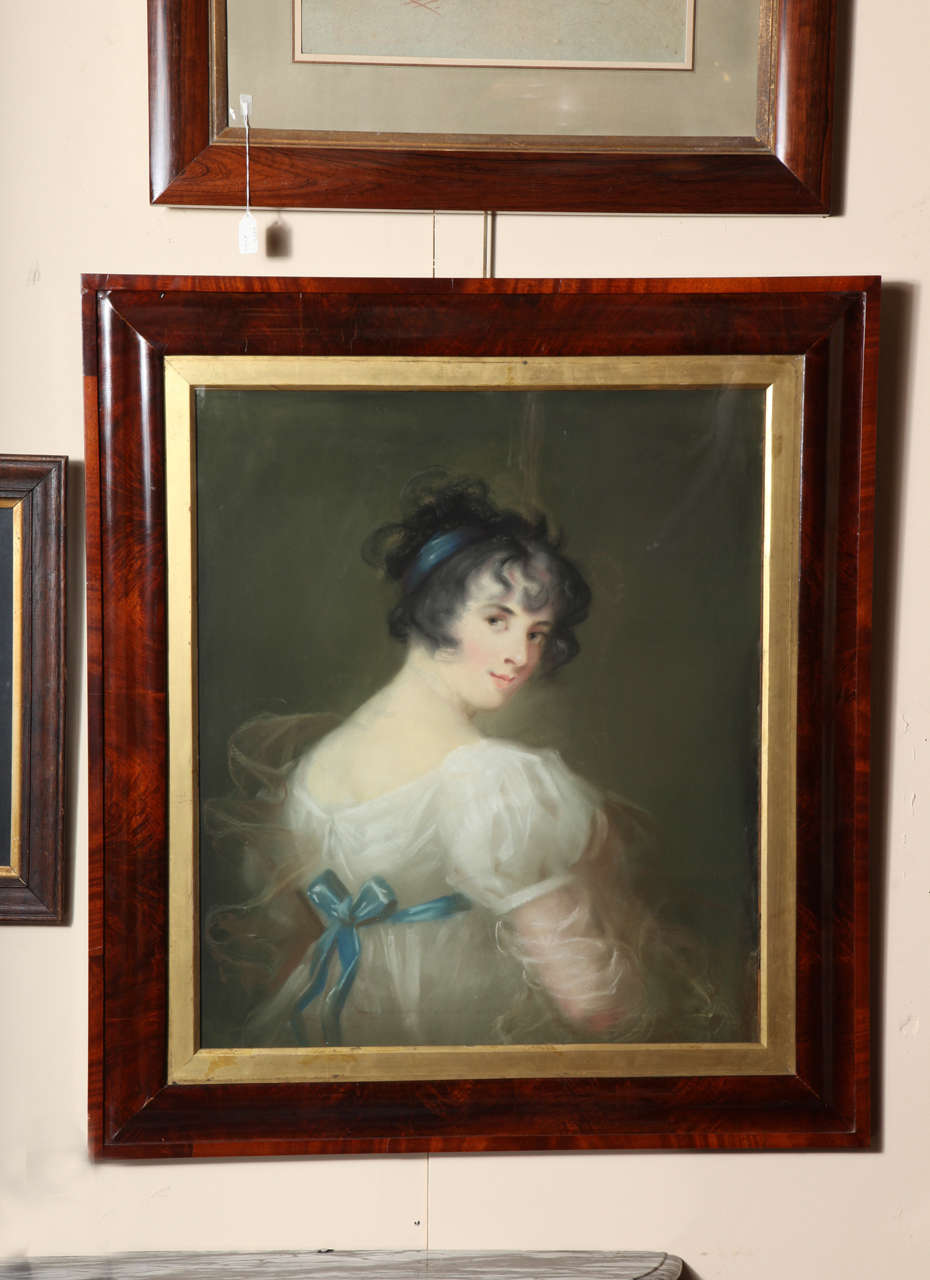 Early 19th Century Pastel of a Lady in a Mahogany Frame
