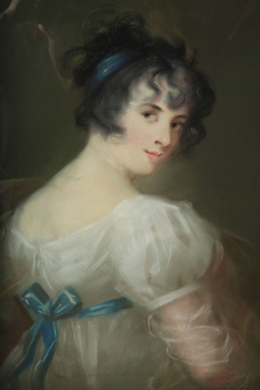 English Early 19th Century Pastel of a Lady