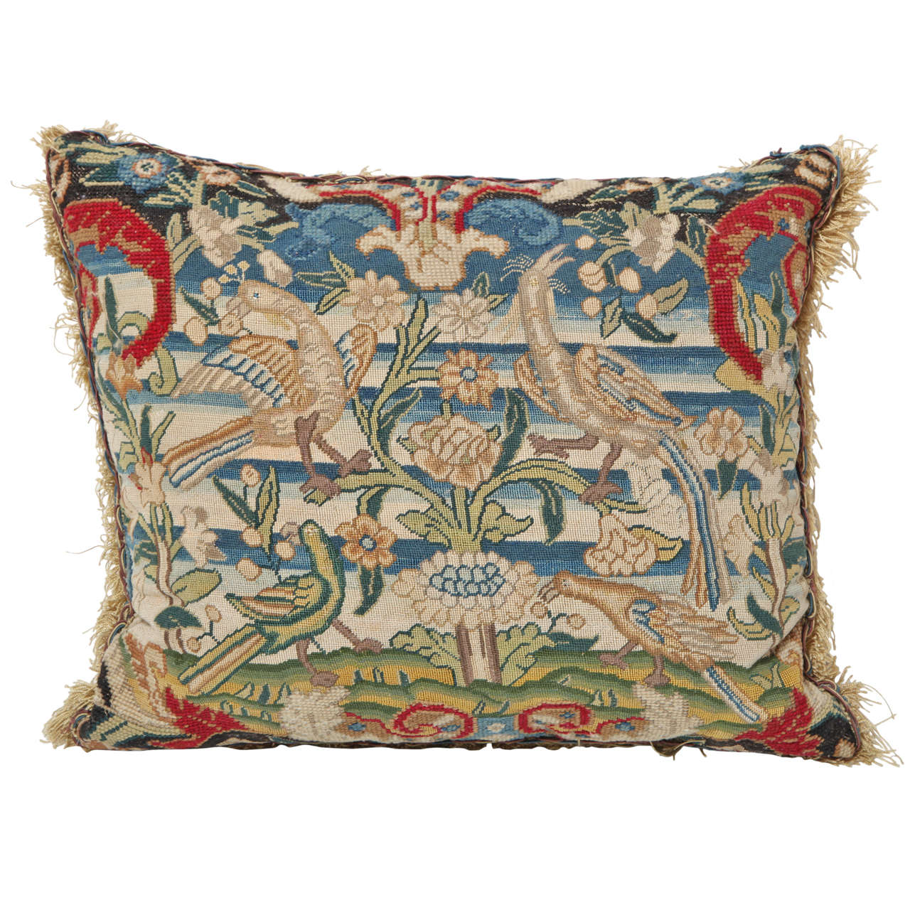 18th Century Tapestry Fragment Made into a Cushion at 1stDibs