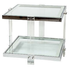 Side Table, Chrome and Lucite