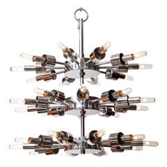 Decorative Chrome Chandelier, circa 1950