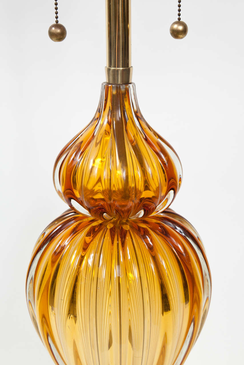 American Pair of Murano Glass Lamps by Marbro For Sale