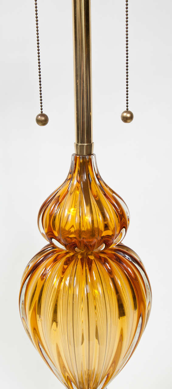 Verre de Murano Paire de lampes en verre de Murano par Marbro en vente