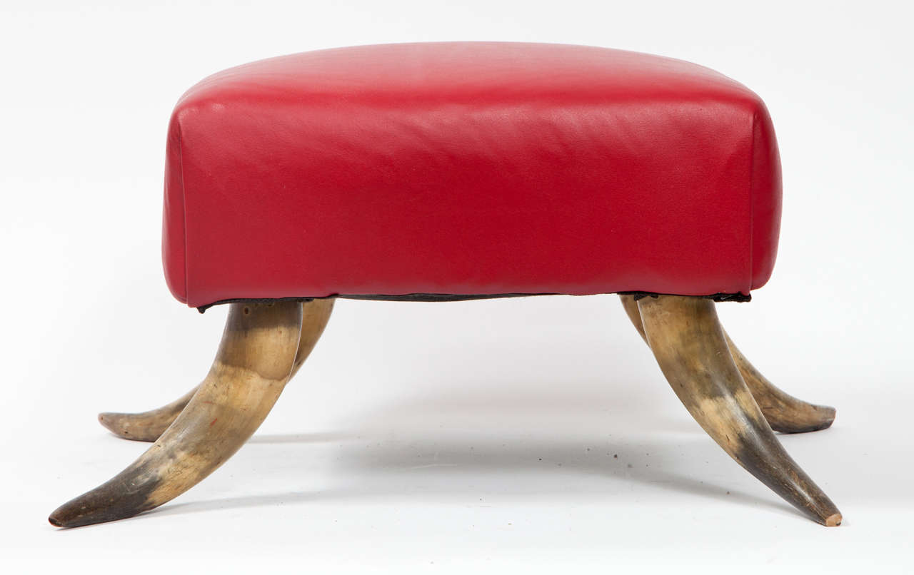 American Small Stool with Horn Legs