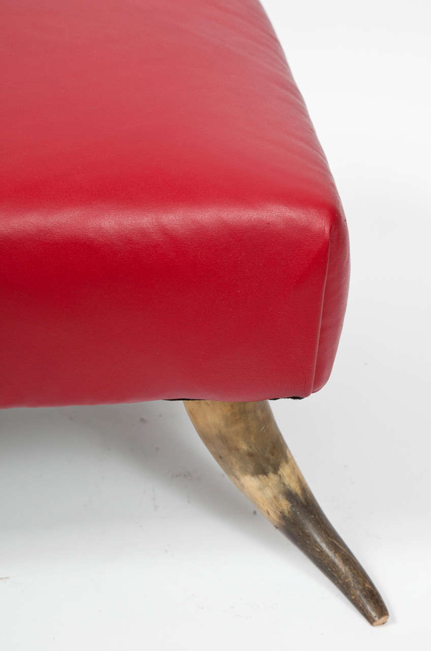 20th Century Small Stool with Horn Legs
