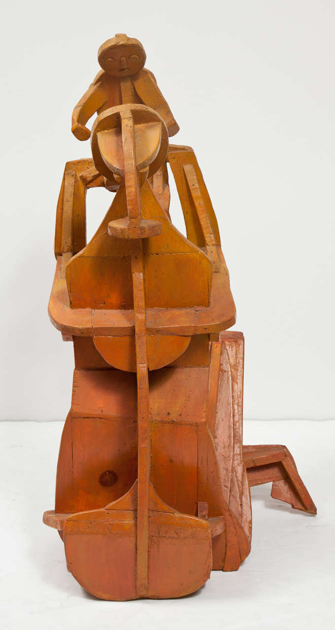 20ième siècle Sculpture de mère et d'enfant