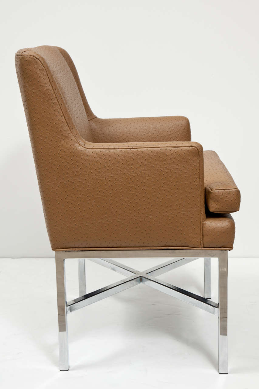 Leather Set of Four Milo Baughman Armchairs For Sale