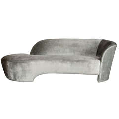 Outstanding Kagan Style Sofa by Weiman Preview in Smoked Grey Velvet