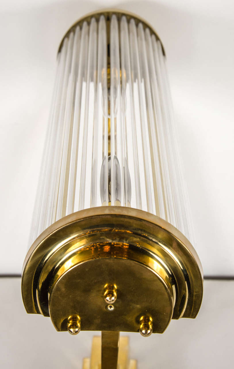 Art Deco Machine Age Brass Desk Lamp in the Manner of Josef Hoffman 2