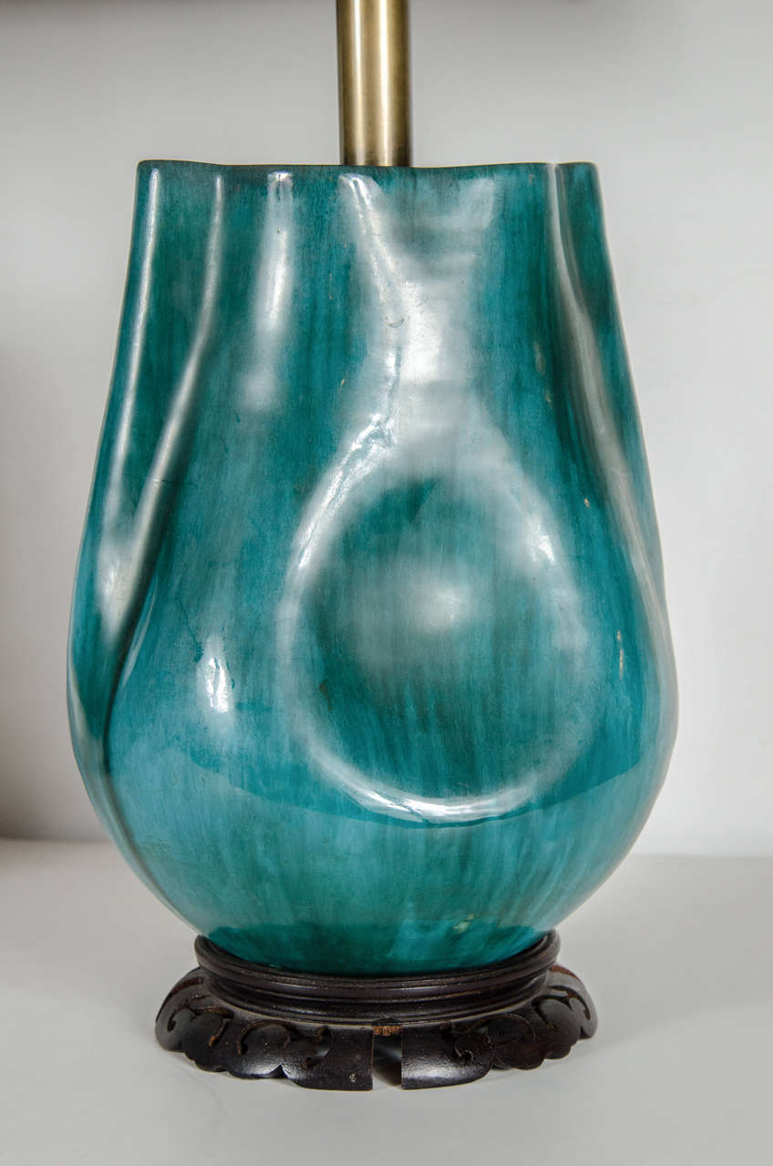 Exquiste Marcello Fantoni Chinese Scholar Ceramic Table Lamp 3
