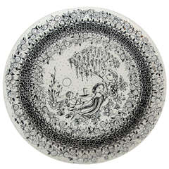 Hand Painted Ceramic Plate by Bjorn Winblad for Rosenthal