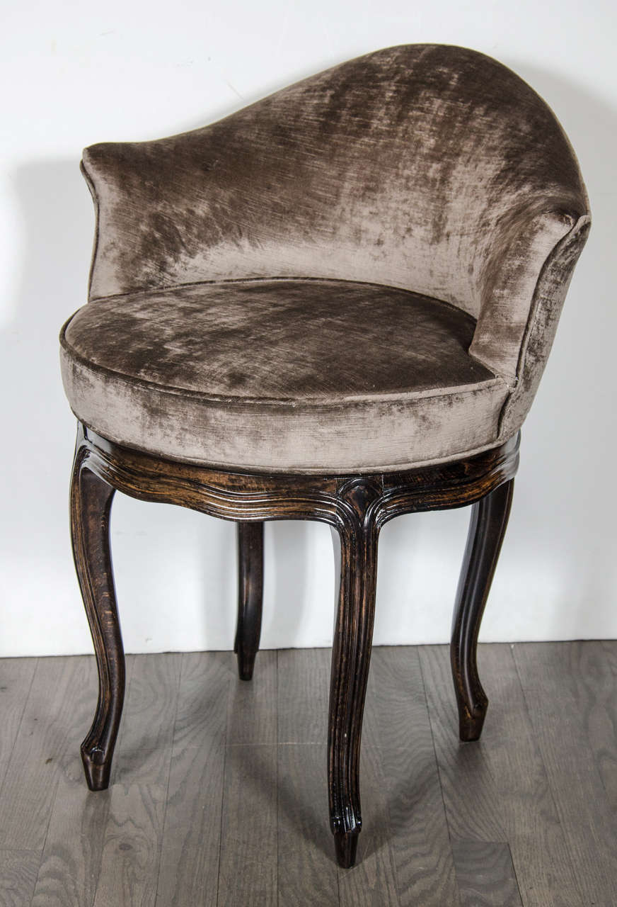 Mid-Century Modernist Cabriole Style Swivel Vanity Stool in ... Mid-Century Modernist Cabriole Style Swivel Vanity Stool in ...
