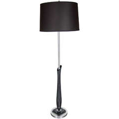 Mid-Century Modernist Sculptural Silver Cerused and Brushed Aluminum Floor Lamp 12