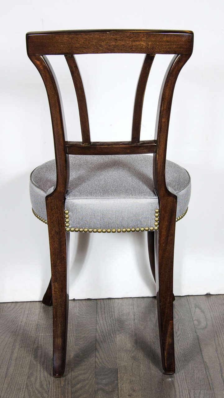 Mid-20th Century Pair of 1940s Hollywood Greek Key Occasional Chairs by Grosfeld House For Sale