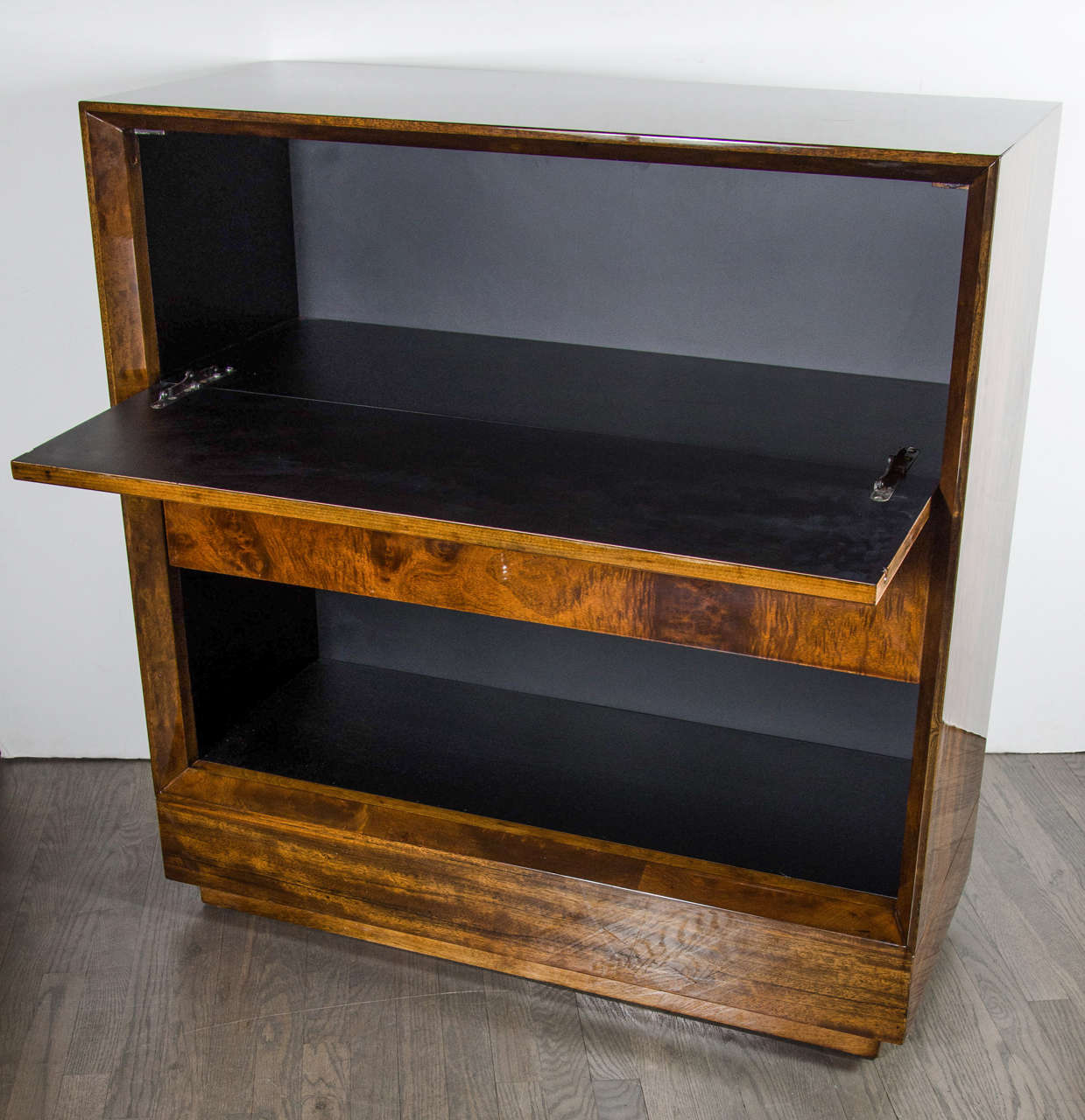 Mid-20th Century Art Deco Drop-Front Secretaire or Bar Cabinet by Gilbert Rohde in Paldao Wood