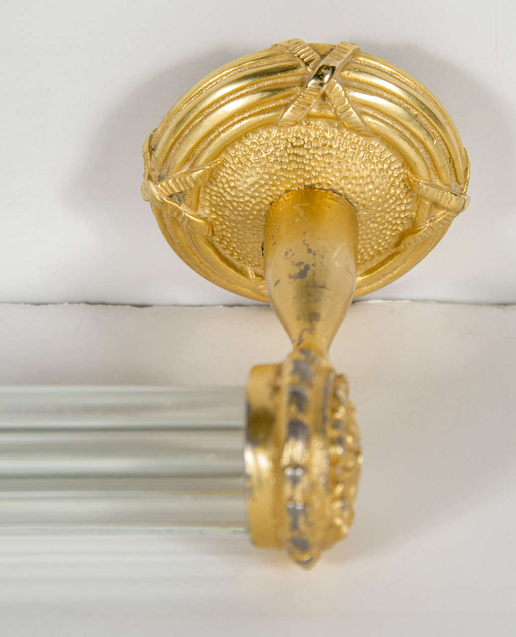 American Elegant Glass Rod and Gilt Towel Rod by Sherle Wagner