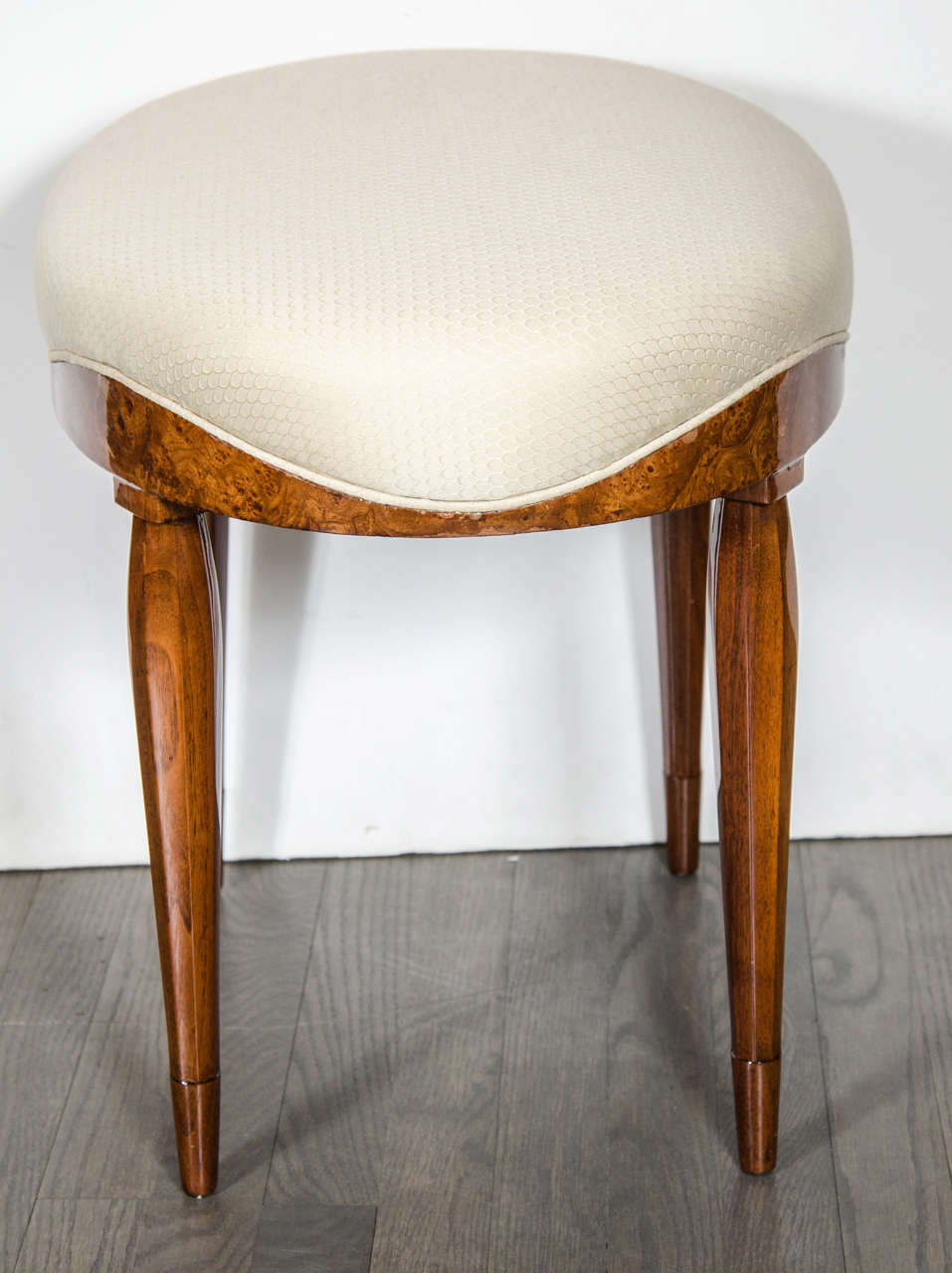 Art Deco Oval Vanity Stool in the Manner of Ruhlmann at 1stDibs art