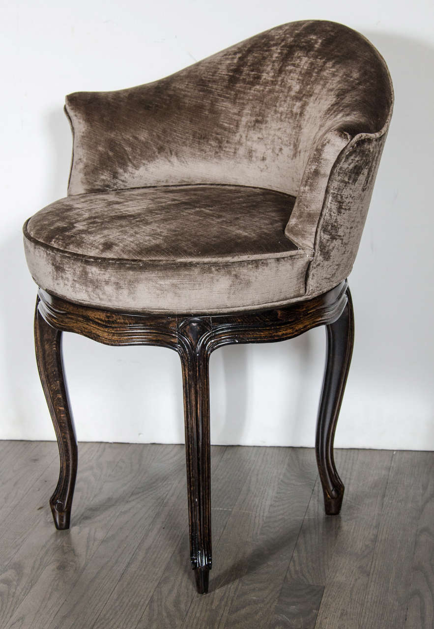 Mid-Century Modernist Cabriole Style Swivel Vanity Stool ...