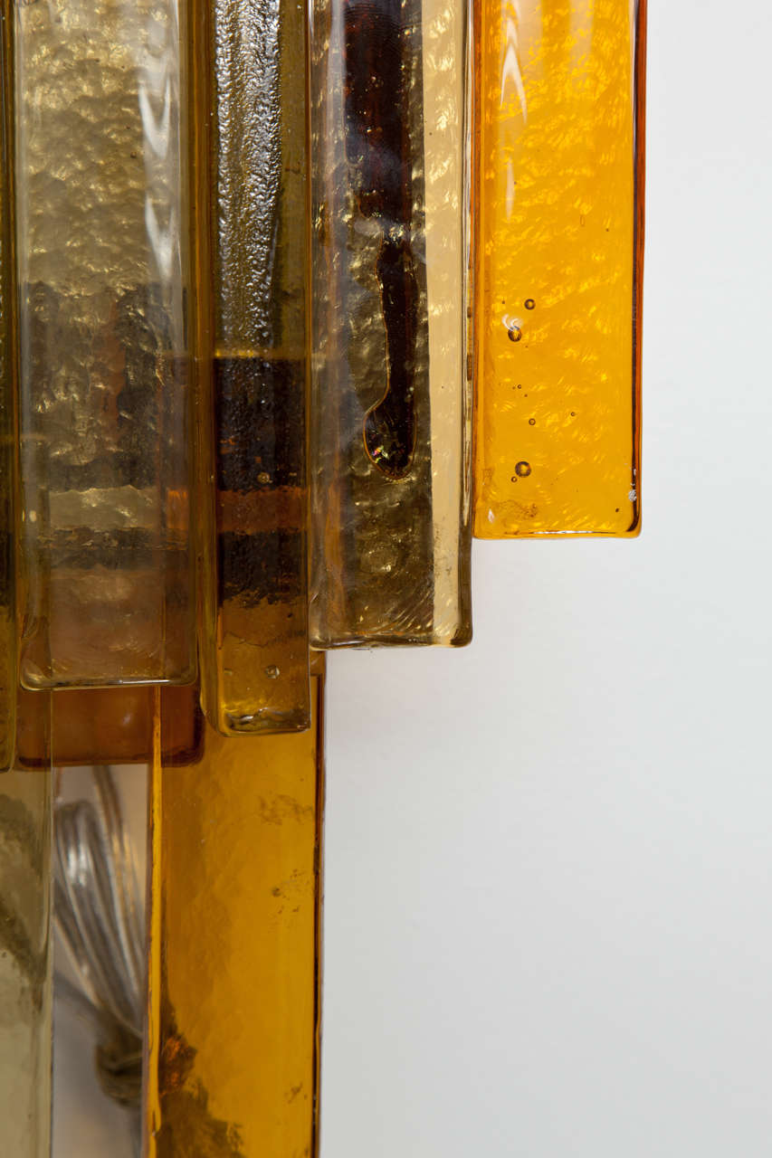 Scandinavian Modern Pair of Stacked Glass Sconces by Svend Aage Holm Sorensen For Sale