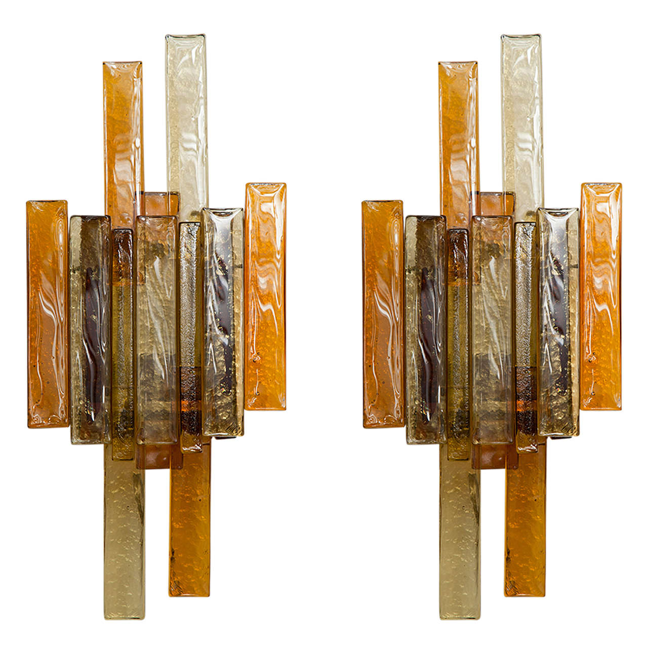 Pair of Stacked Glass Sconces by Svend Aage Holm Sorensen For Sale